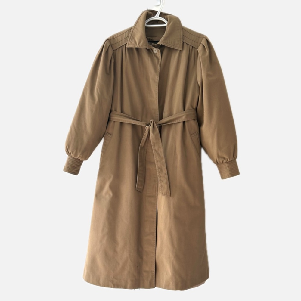 70s puffer lined trench coat